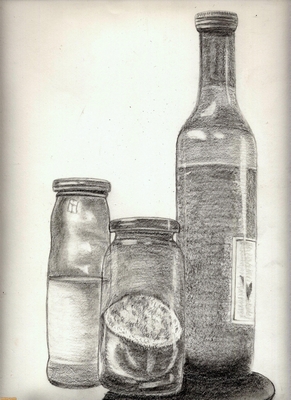bocaux et bouteille de vinaigre